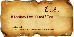 Blaskovics Auróra névjegykártya